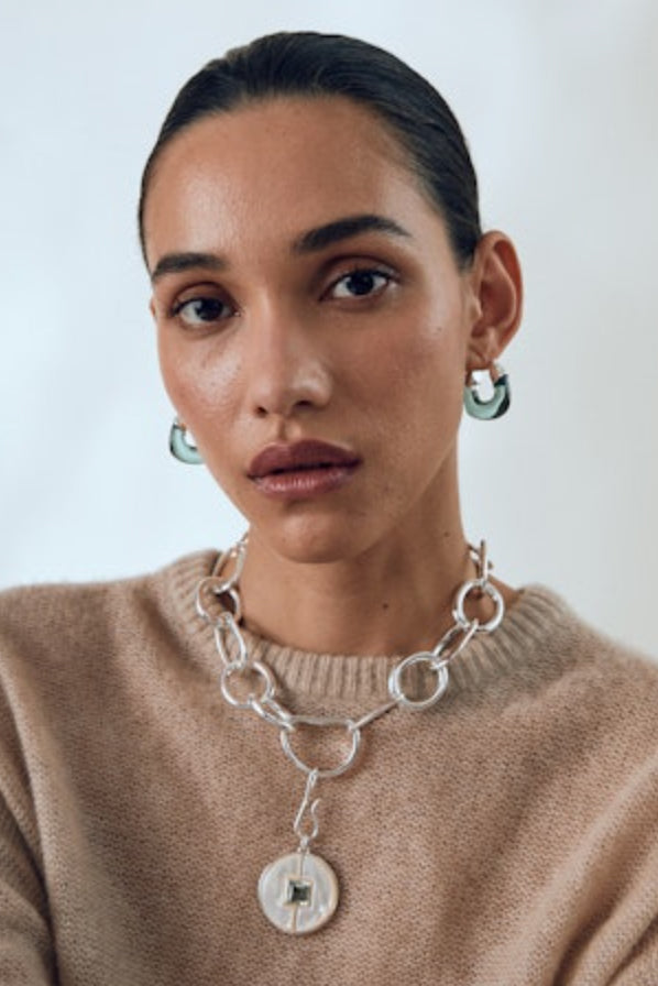 MINI ORGANIC HOOPS IN SILVER FOREST