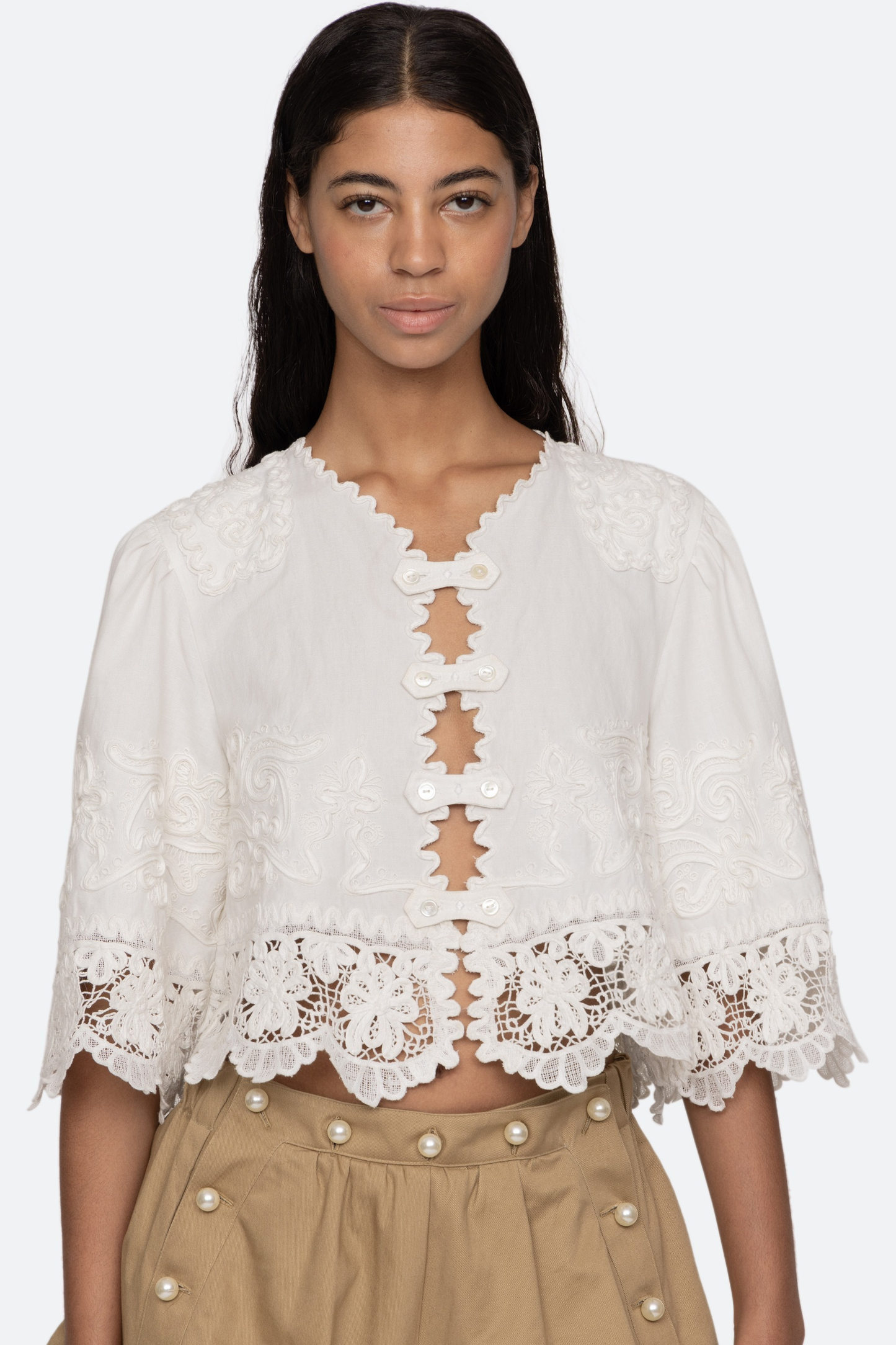 IYLA SOUTACHE S/SLV TOP (D2)