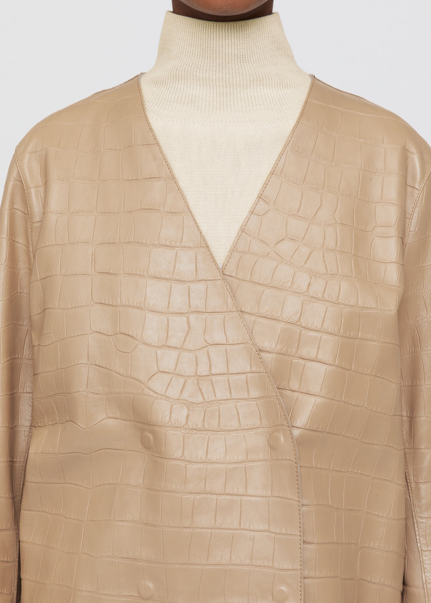 CROCO EMBOSSED LEATHERBLAZER