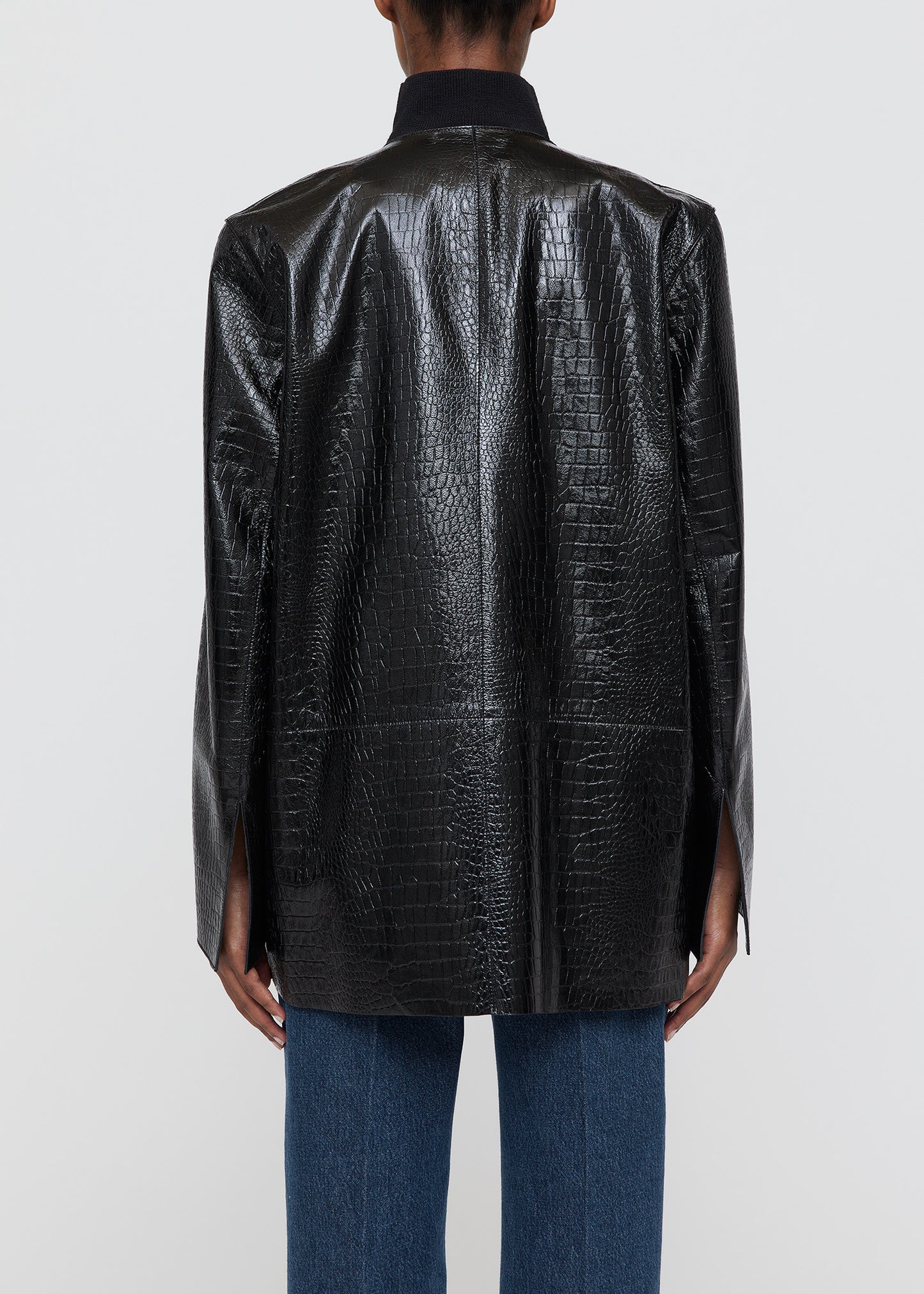 CROCO EMBOSSED LEATHERBLAZER