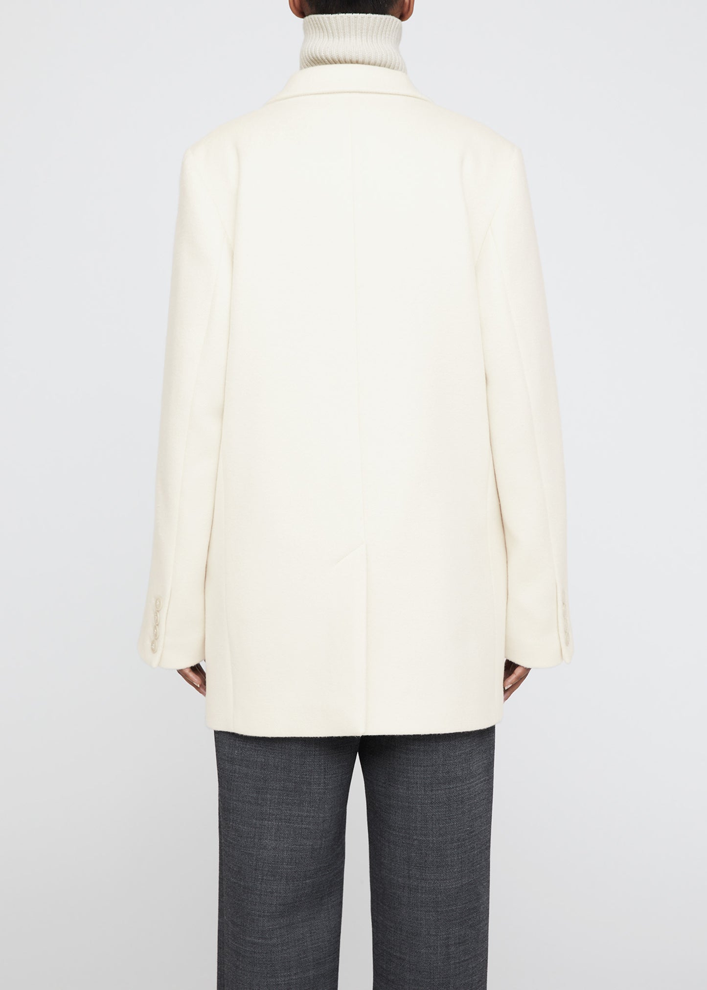 LONGLINE MELTON WOOL BLAZER