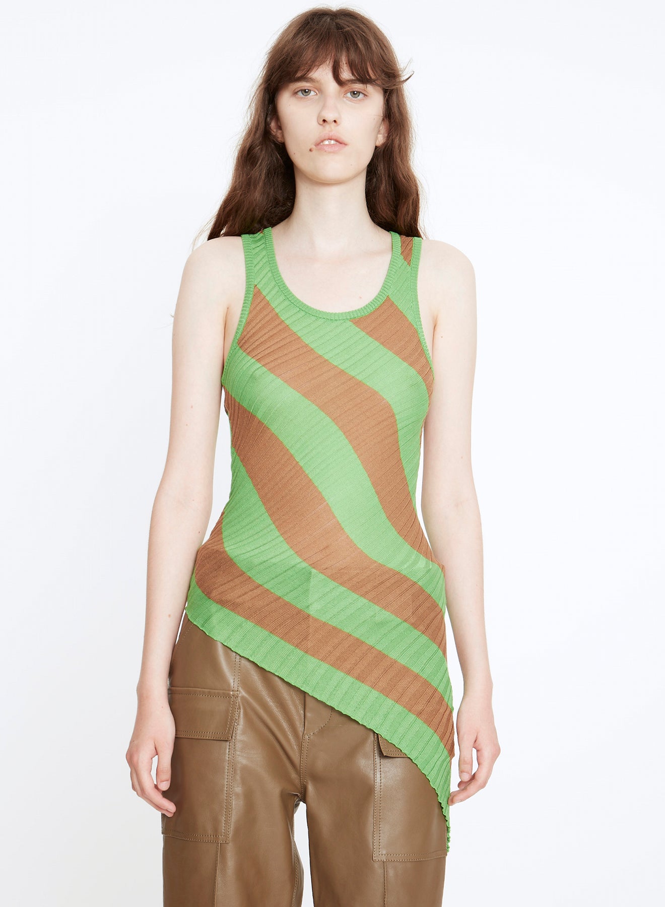 SLIM-FIT BIAS KNIT TANK TOP