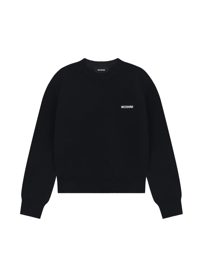 BLACK WOMENS BASIC KNIT SWEATER