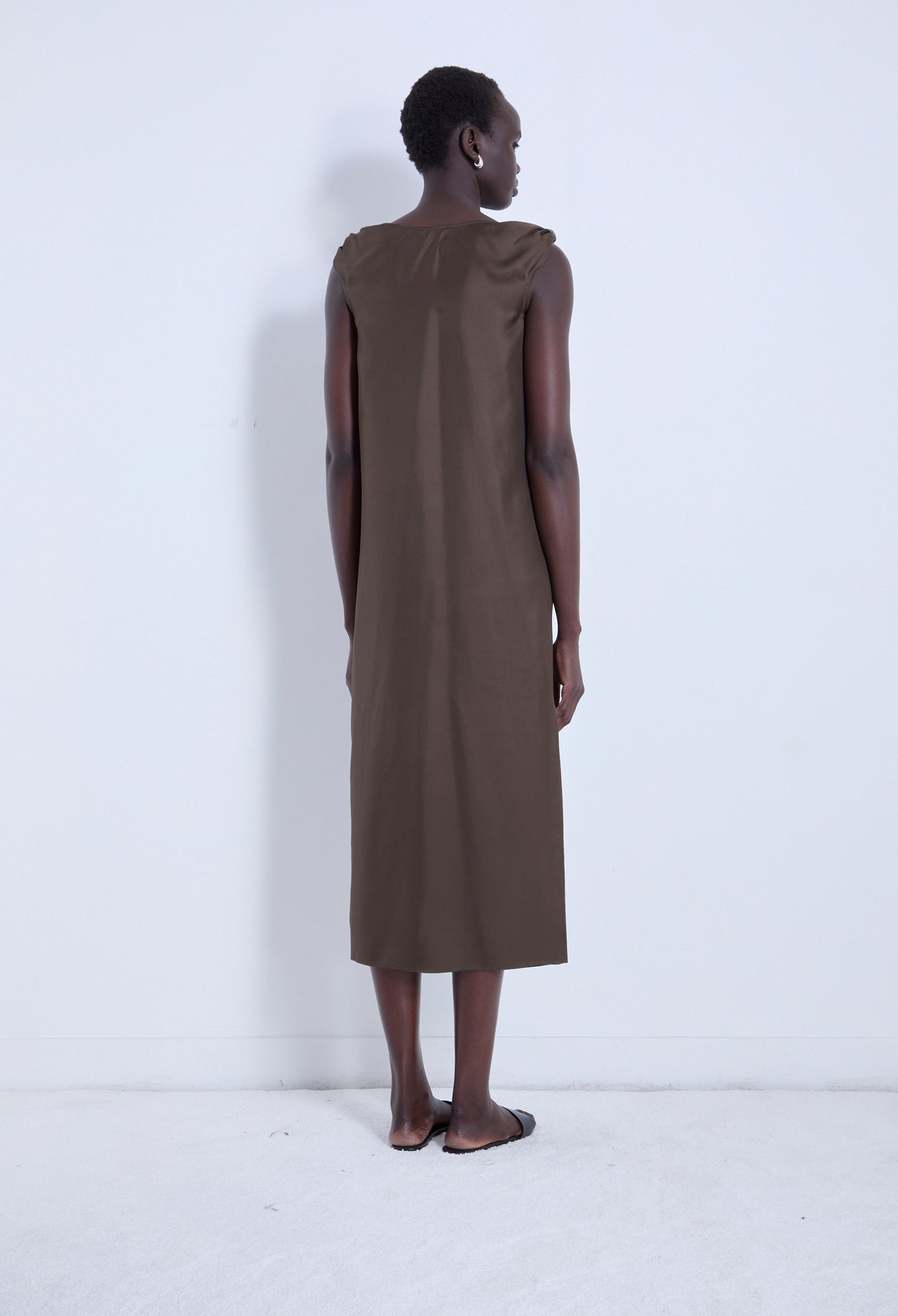 DRAPED SLEEVELESS DRESS
