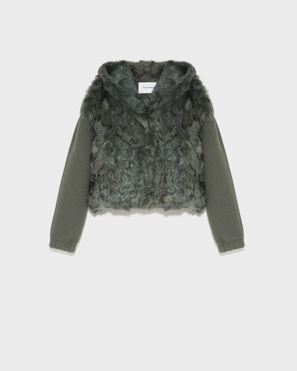JACKET CUT AND SEWN KNITWEAR/LAMB LG HAIR