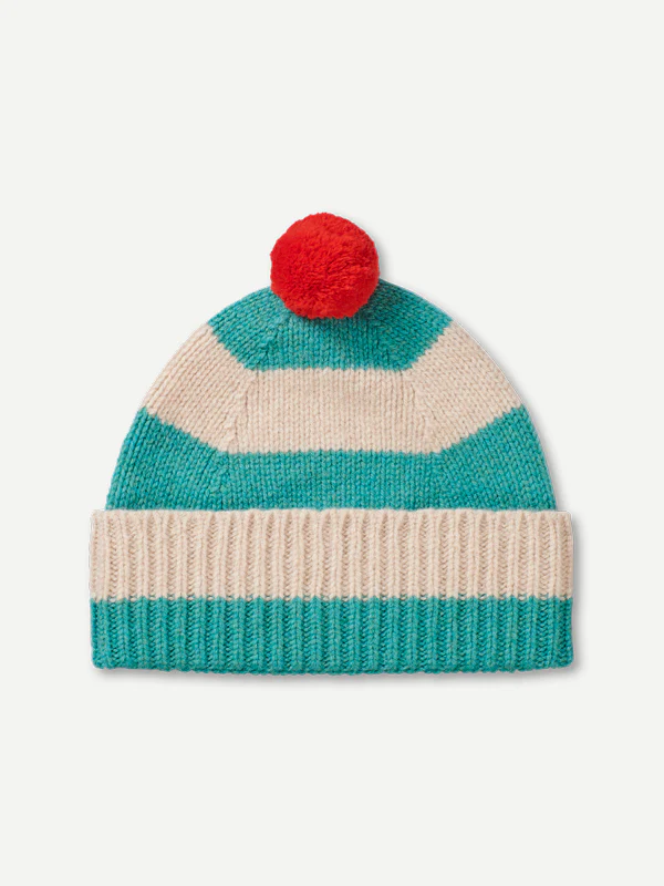 Stripe Pompom Hat