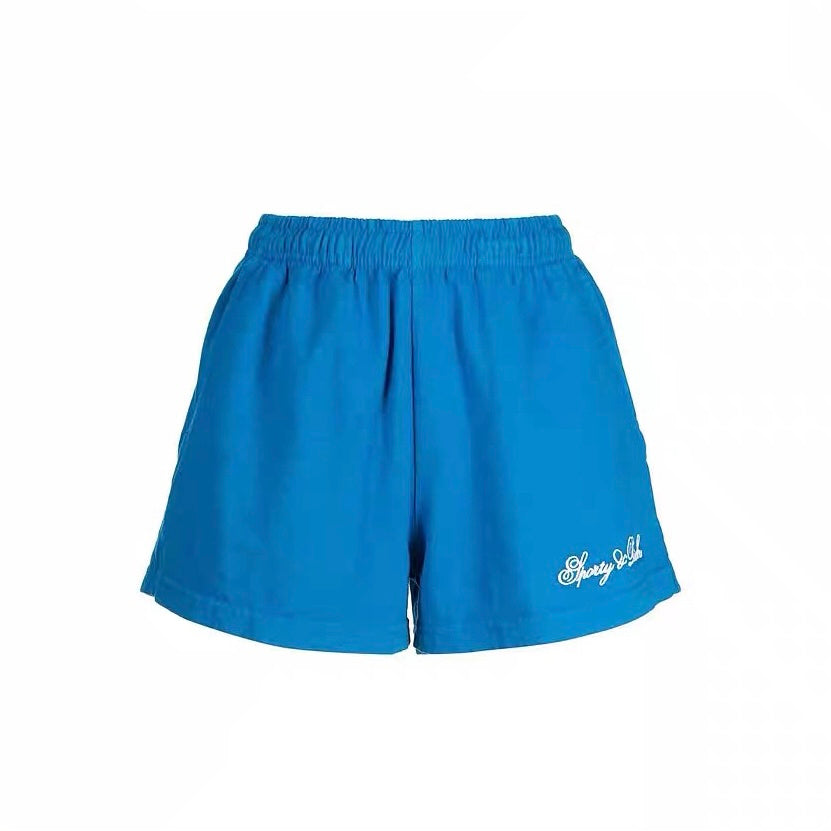 CURSIVE LOGO EMBROIDERED DISCO SHORT