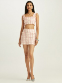 GINGHAM TWEED CROPPED TANK