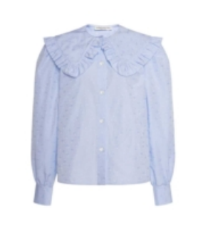 COTTON JACQUARD BLOUSE WITH PETER PAN COLLAR