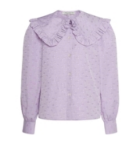 COTTON JACQUARD BLOUSE WITH PETER PAN COLLAR