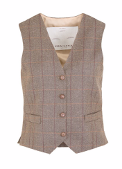 THE ANDREA VEST WOOL CHECK BROWN