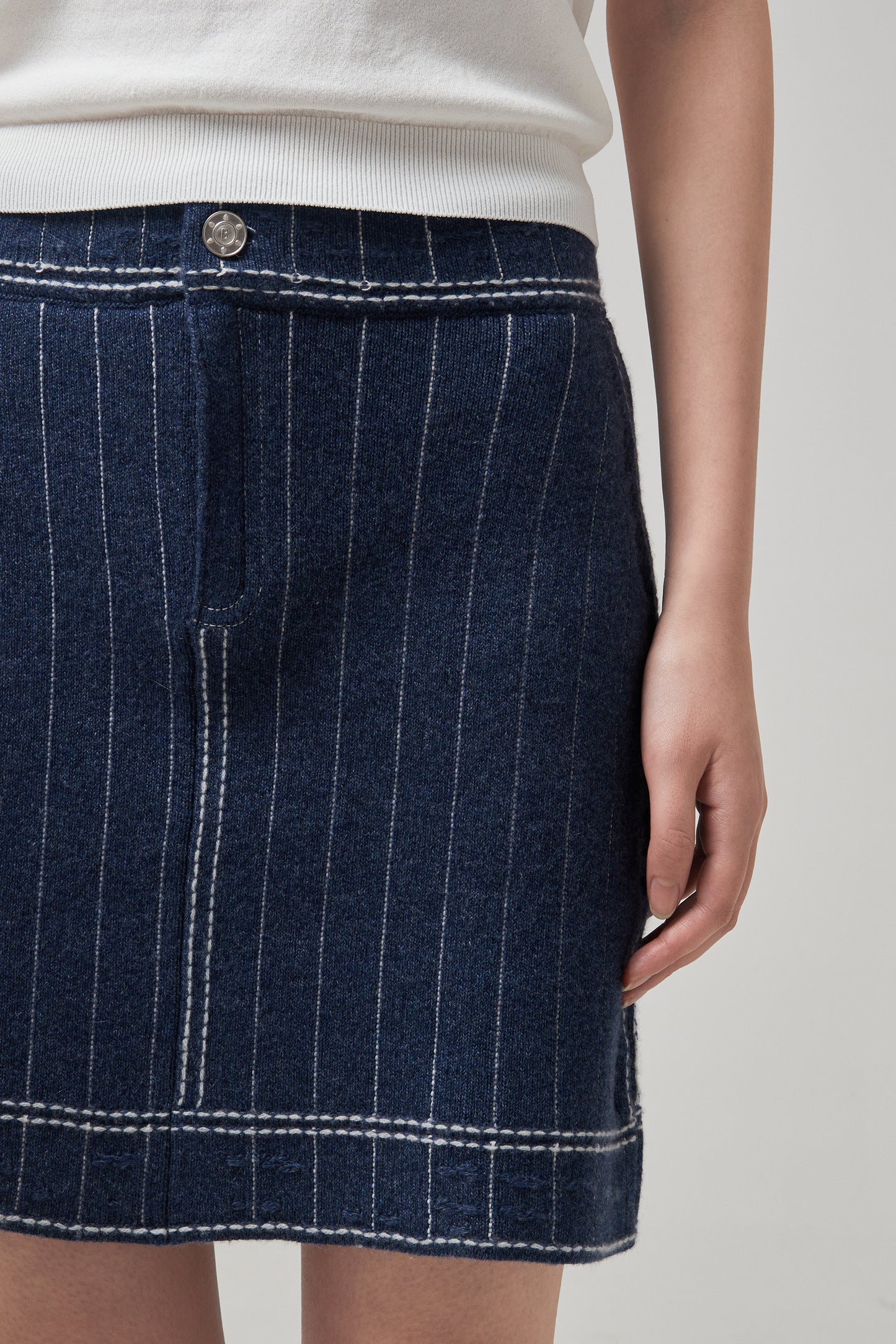 PRINSTRIPES DENIM SKIRT