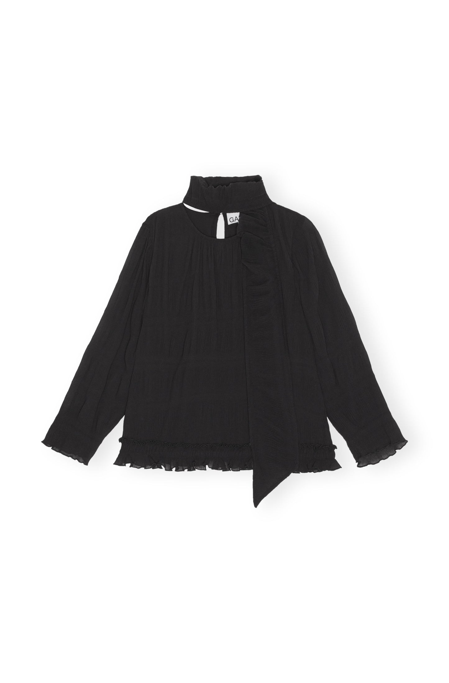 Pleated Georgette Scarf Blouse