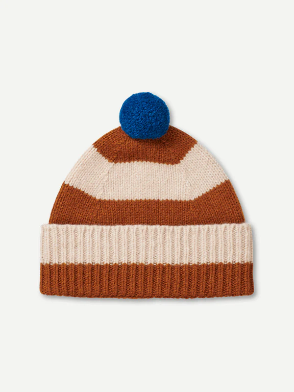 Stripe Pompom Hat
