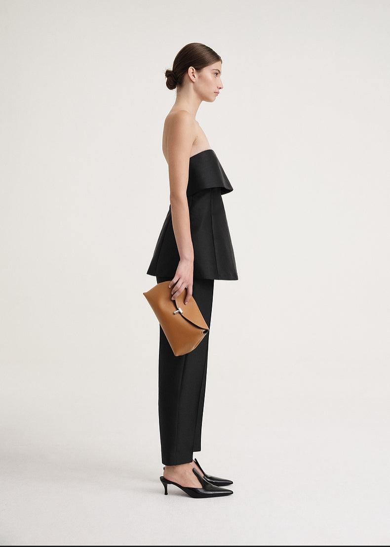 STRAPLESS WOOL COTTON TOP
