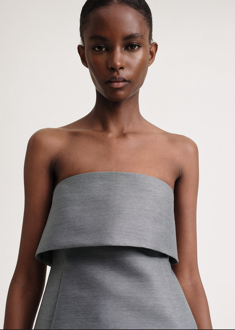 STRAPLESS WOOL COTTON TOP