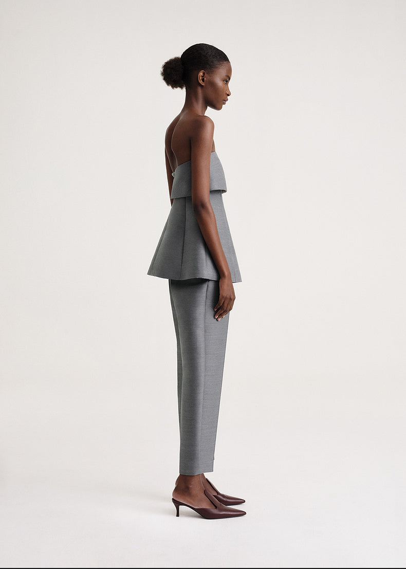 STRAPLESS WOOL COTTON TOP
