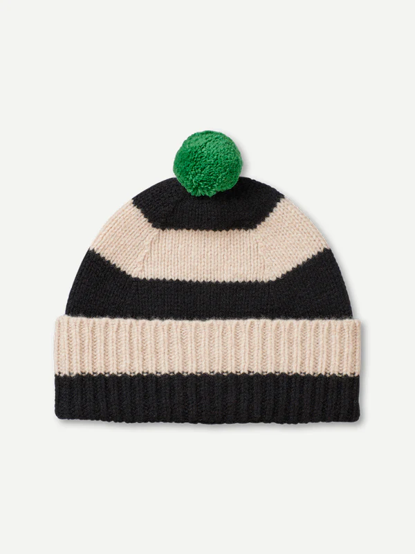 Stripe Pompom Hat