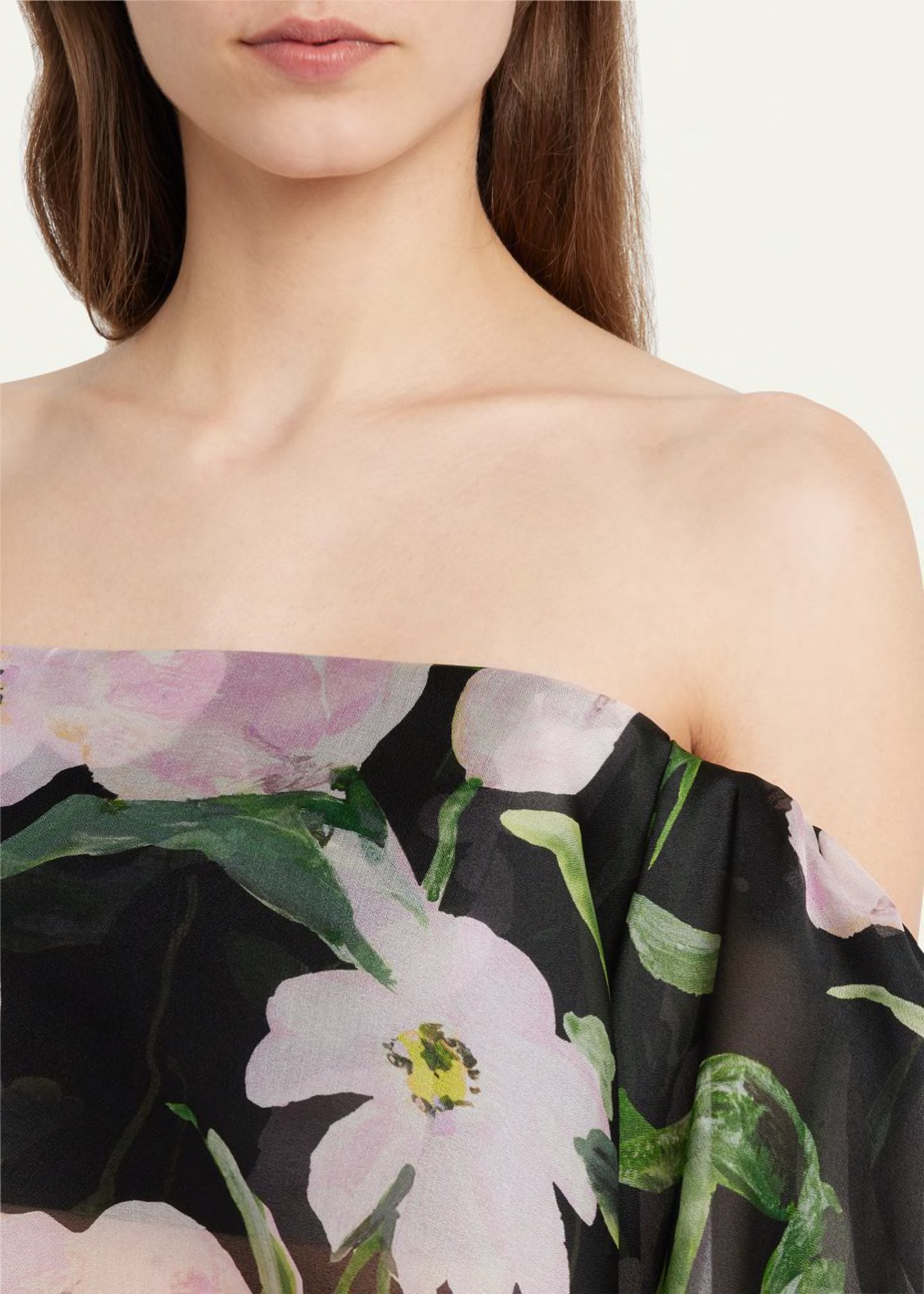 OFF SHOULDER RUFFLED BANDEAU TOP