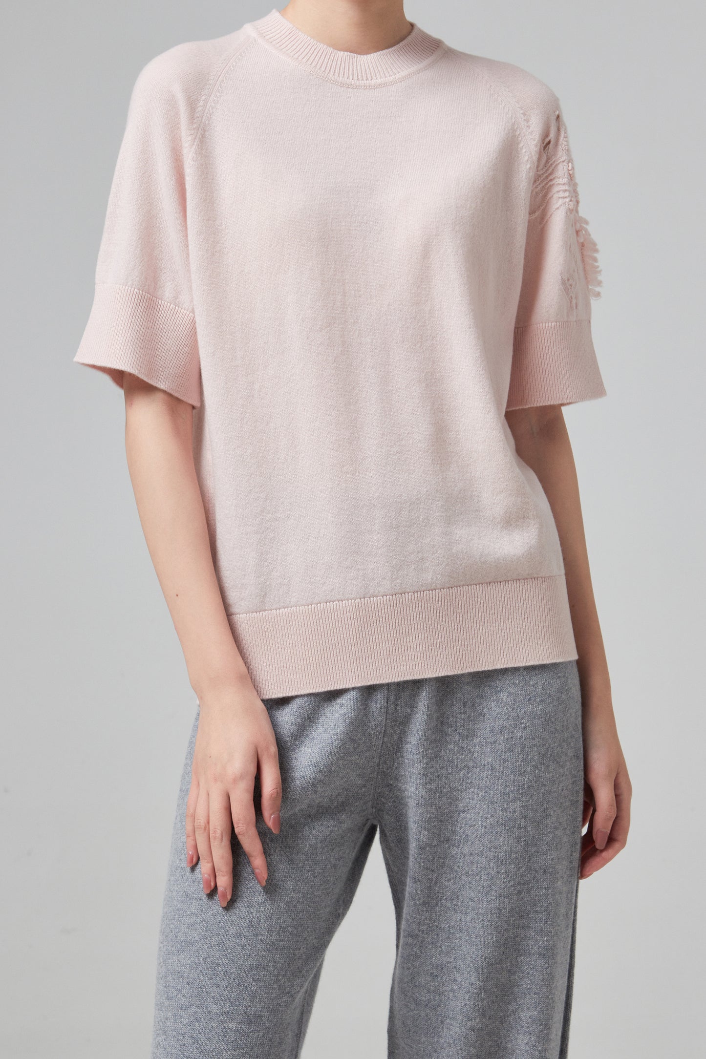 KNITTED PURE TEE SHIRTS