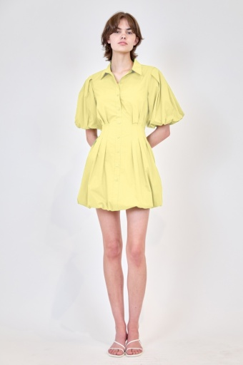 CLEO BALLOON PINTUCK MINI DRESS