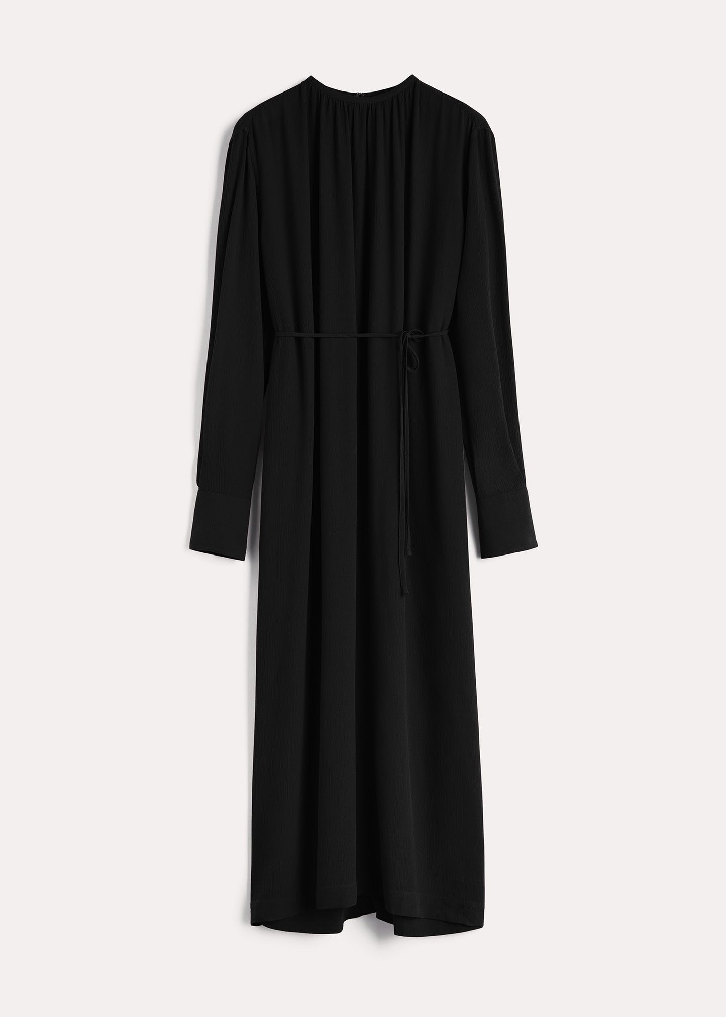 Gathered-Neck Crepe Dress