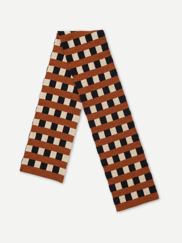 Small Check & Stripe Scarf