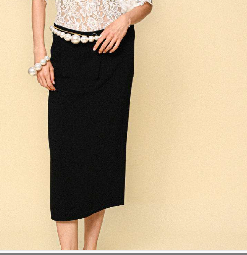Low-waisted Sablé Long Skirt