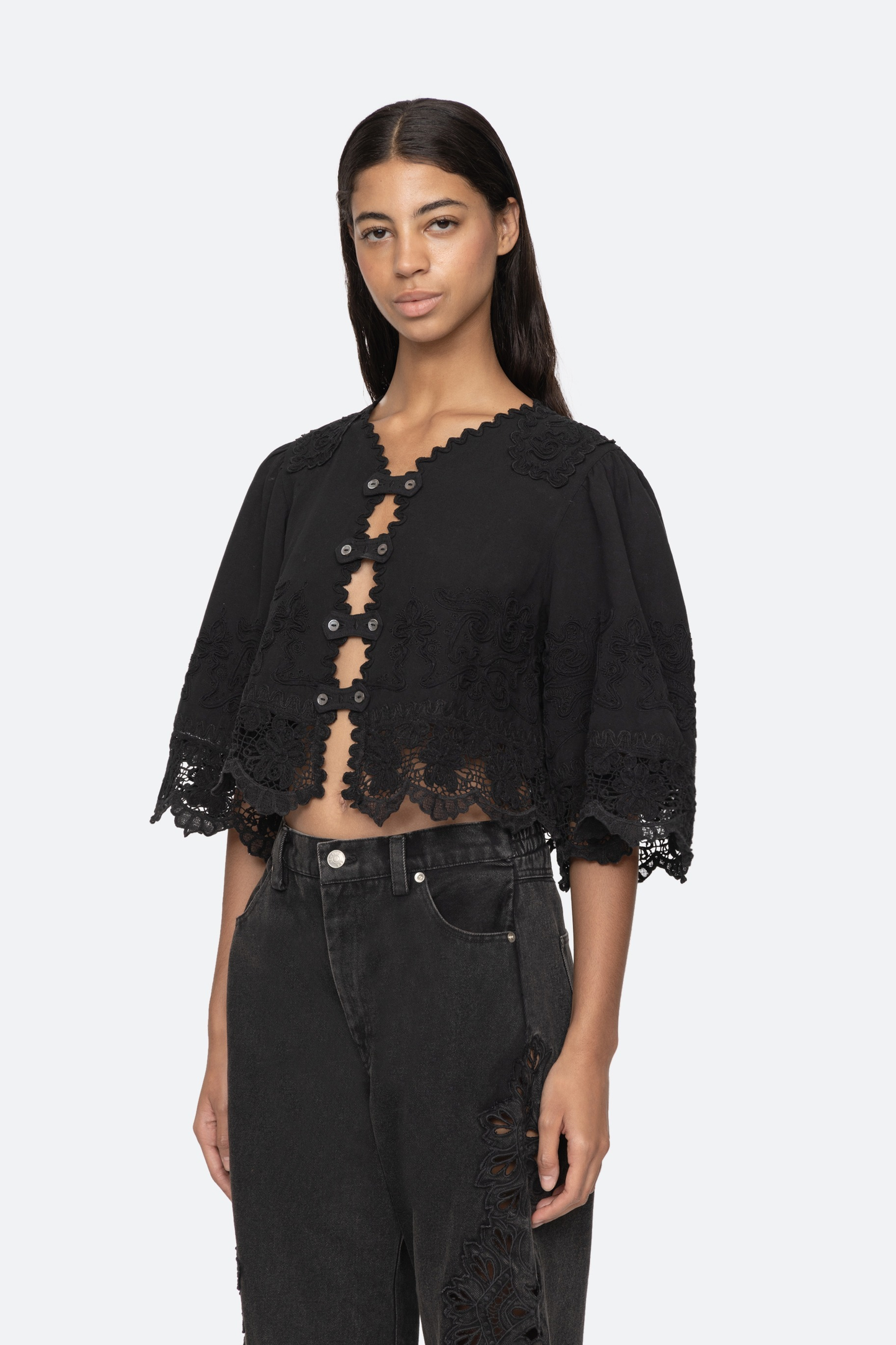 IYLA SOUTACHE S/SLV TOP (D2)