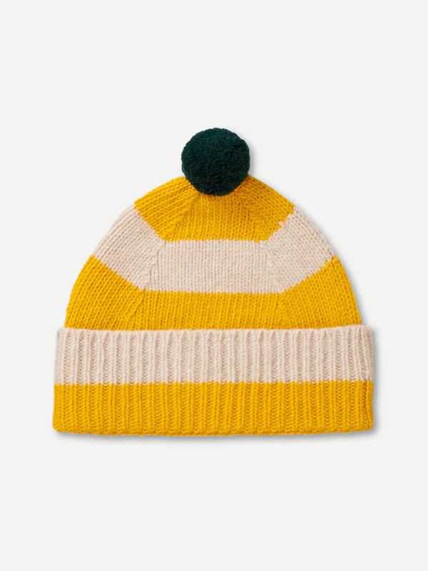 Stripe Pompom Hat