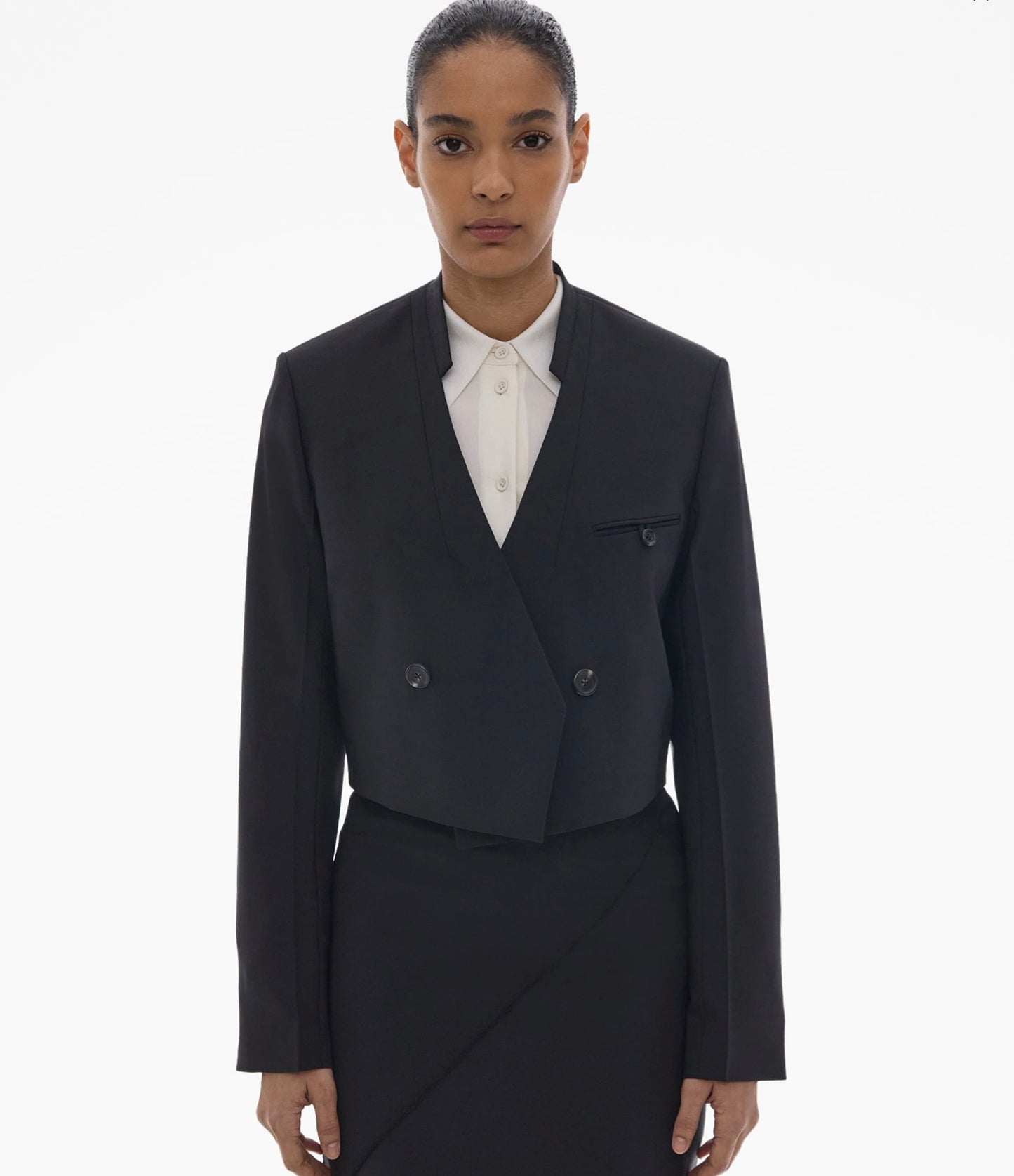 crop wool blazer.str