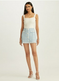 GINGHAM TWEED SKIRT