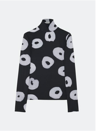 SECOND SKIN PRINTED HIGH NECK TOP