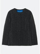 BOXY QUILTED JACKET WITH LOGO NR ALL OVER. NO COLLAR AND 2 PATCHED POCKETS