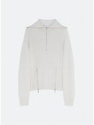 WOOL TRUCKER SWEATER WITH 2 ZIPPED SLITS AT THE BOTTOM