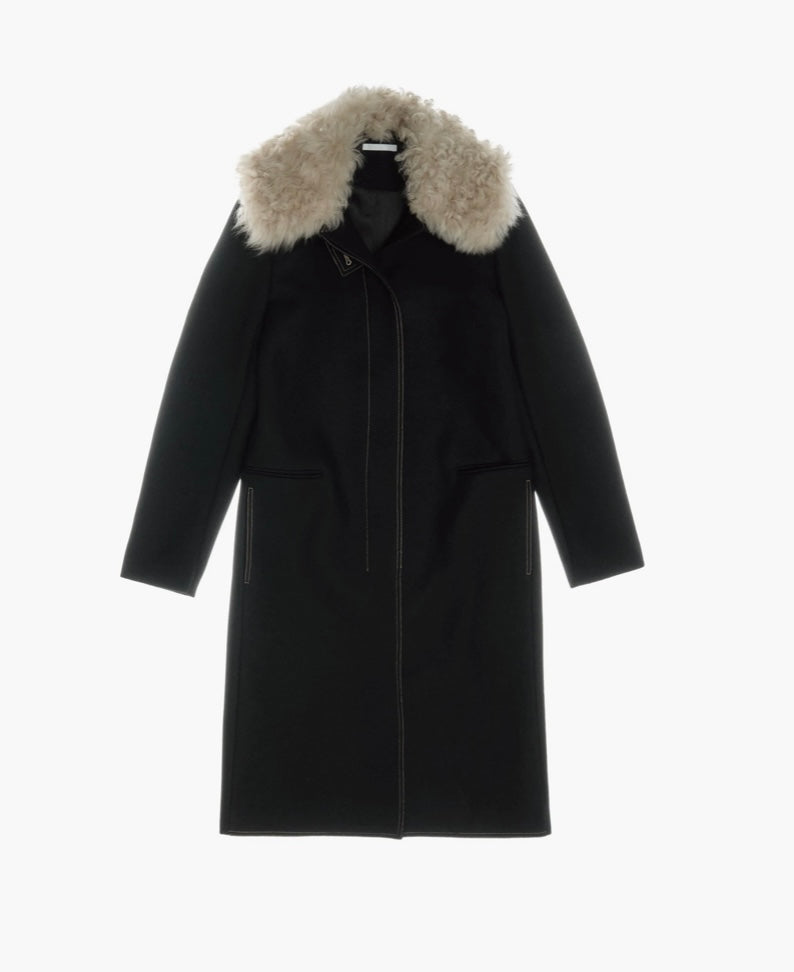 FUR COLLAR COAT.DENS