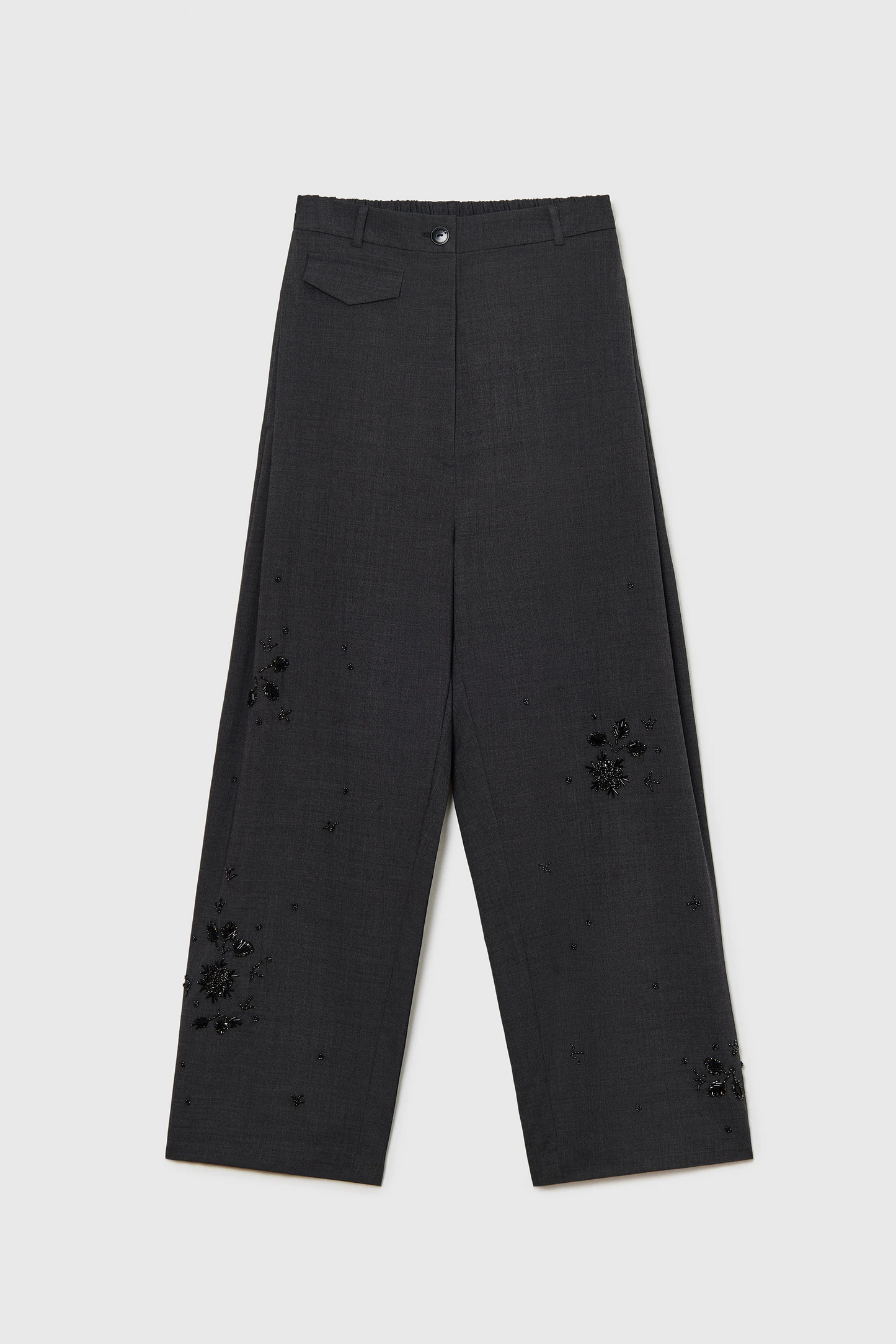 EMBELLISHED TAILORING PANTS GREY