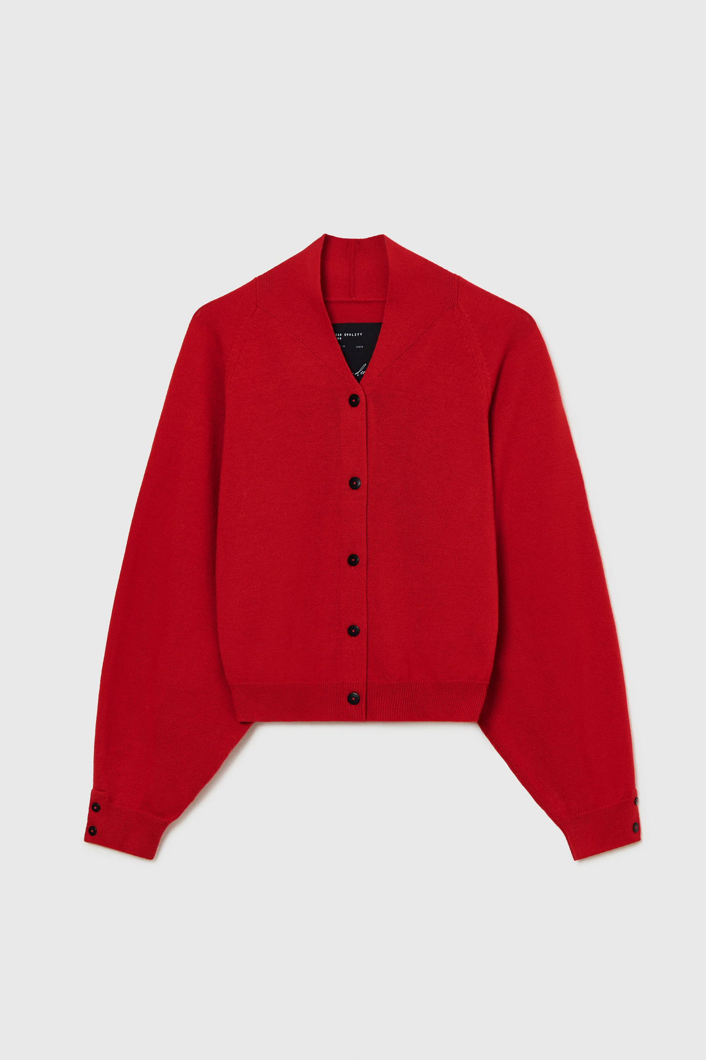 MERINO WOOL CARDIGAN RED