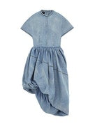 BLUE BALLOON DENIM DRESS