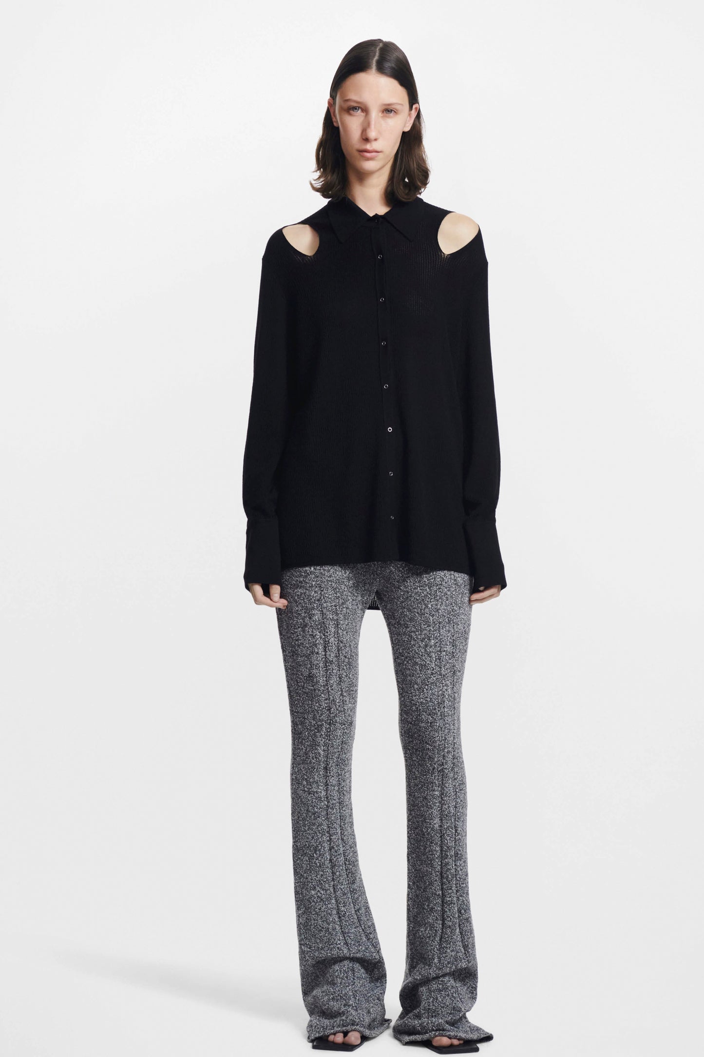 MERINO POINTELLE RIB SHIRT
