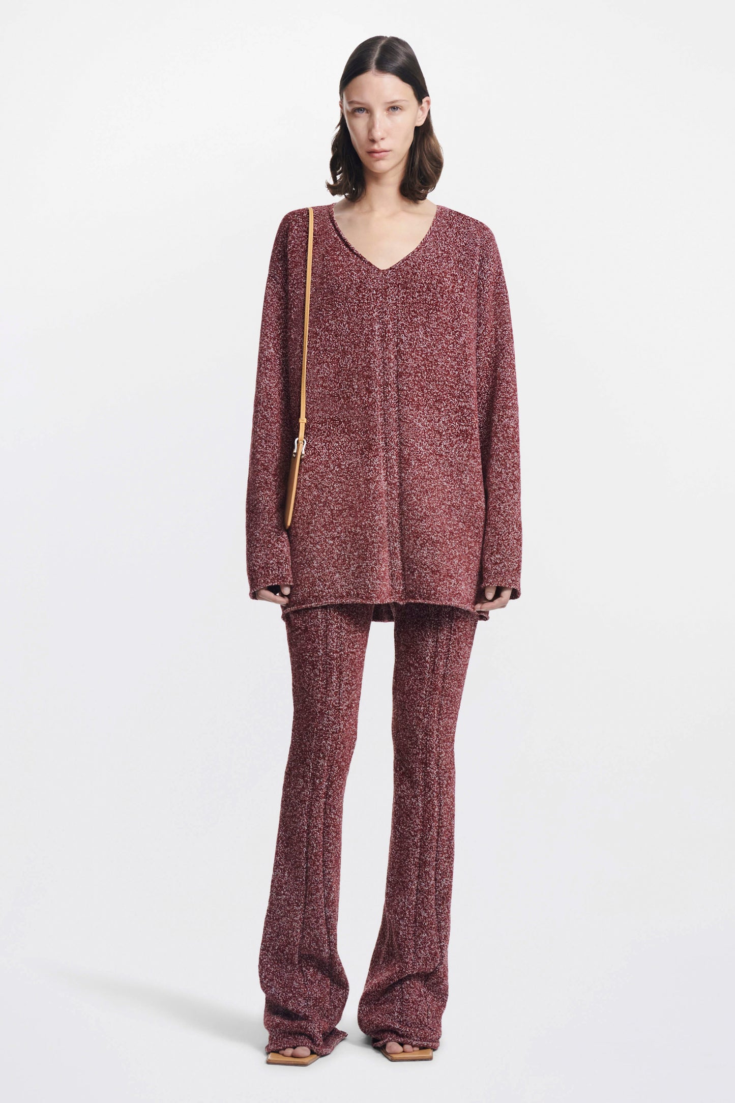 MARLED VELVET BOUCLE V NECK