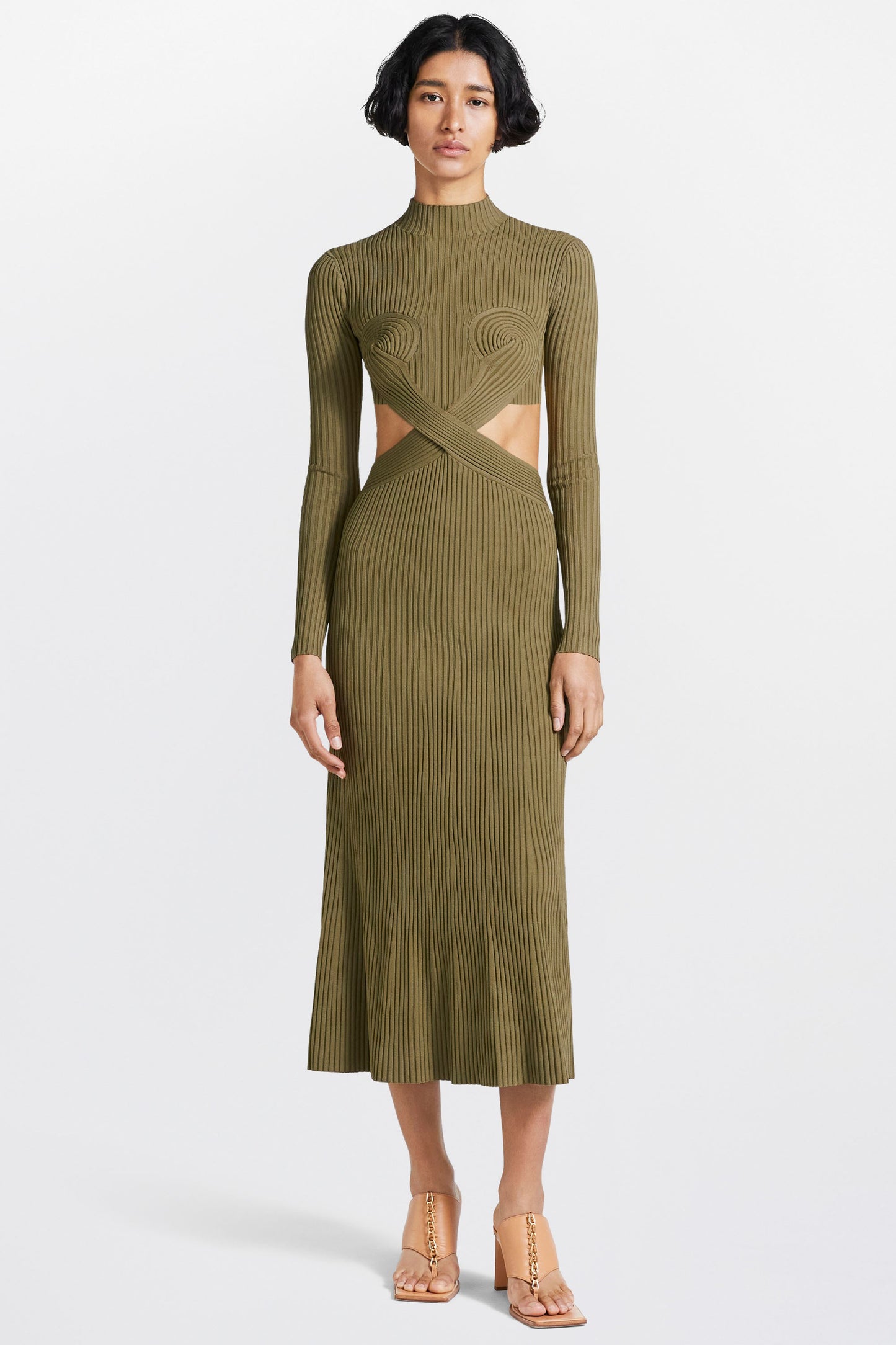SPIRAL RIB DRESS