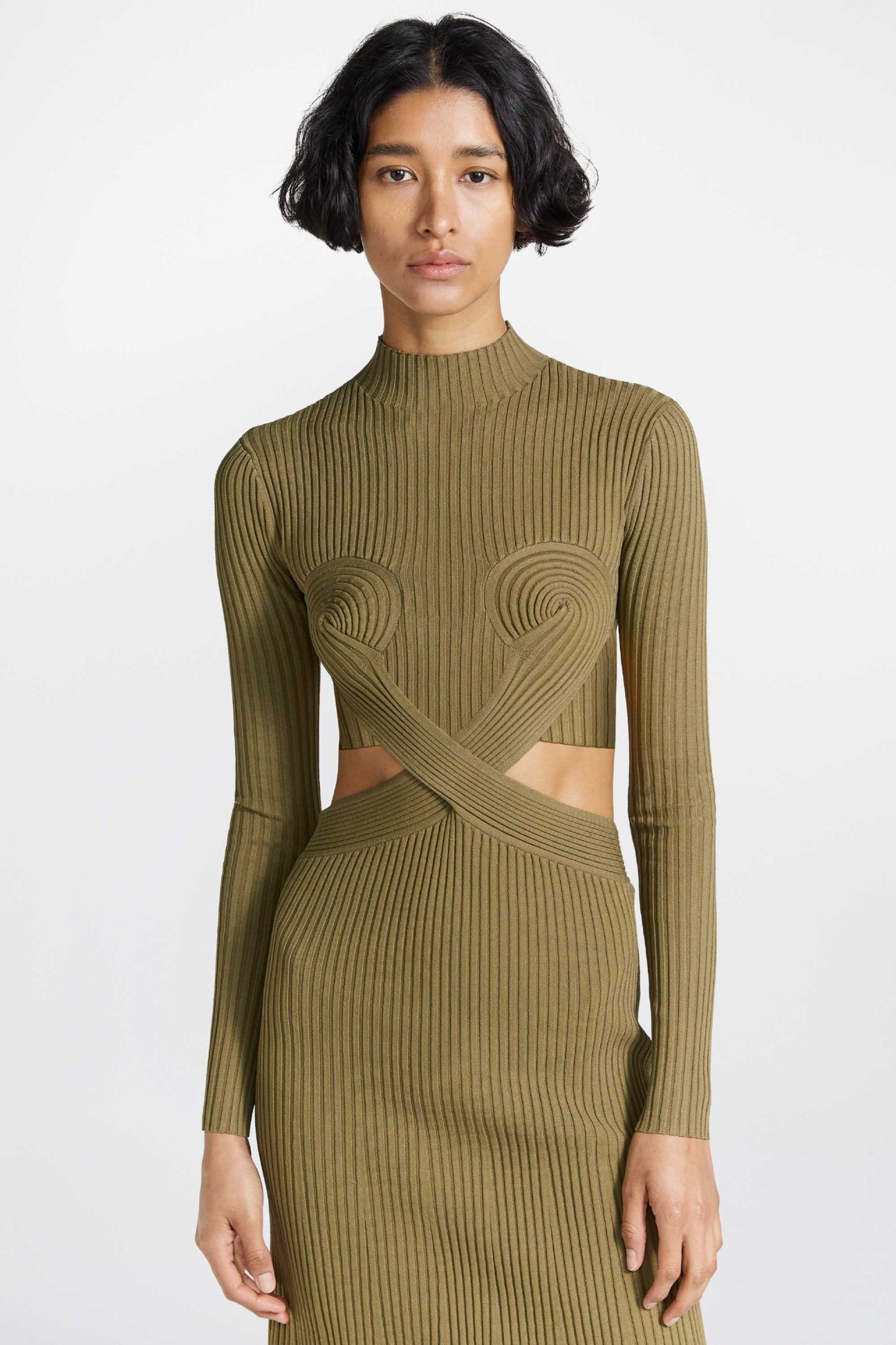 SPIRAL RIB DRESS