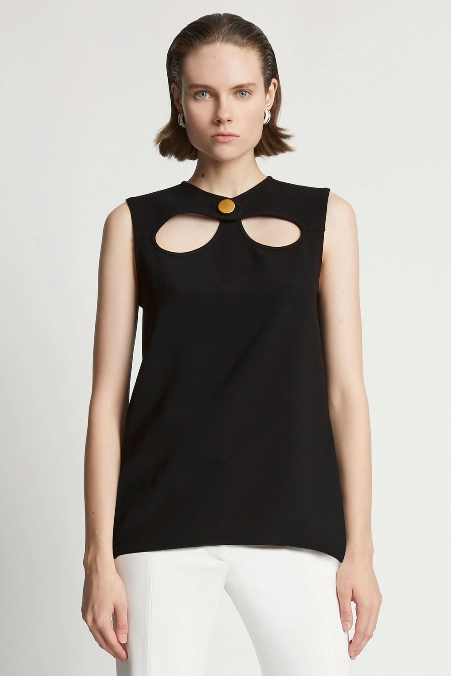 Matte Viscose Crepe Cut Out Top