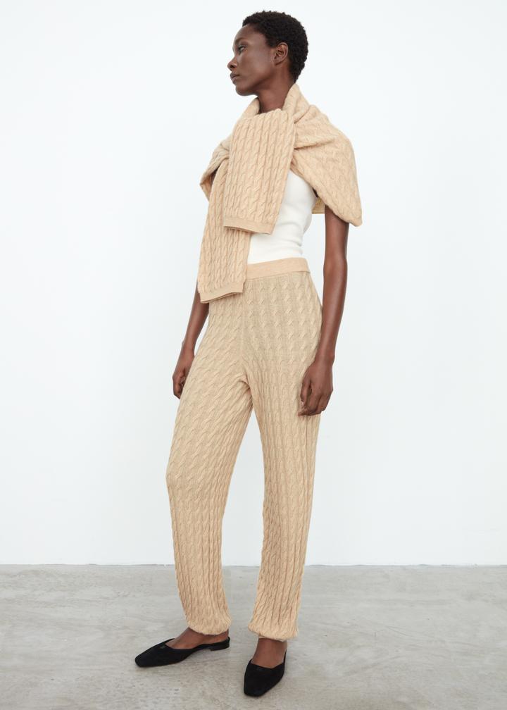 CABLE KNIT CASHMERE SLACKS