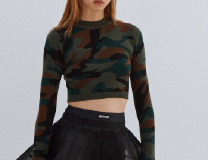 CAMO CROPPED SWEATER