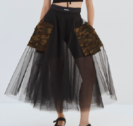 TULLE CIRCLE SKIRT WITH CARGO POCKETS