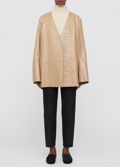CROCO EMBOSSED LEATHERBLAZER