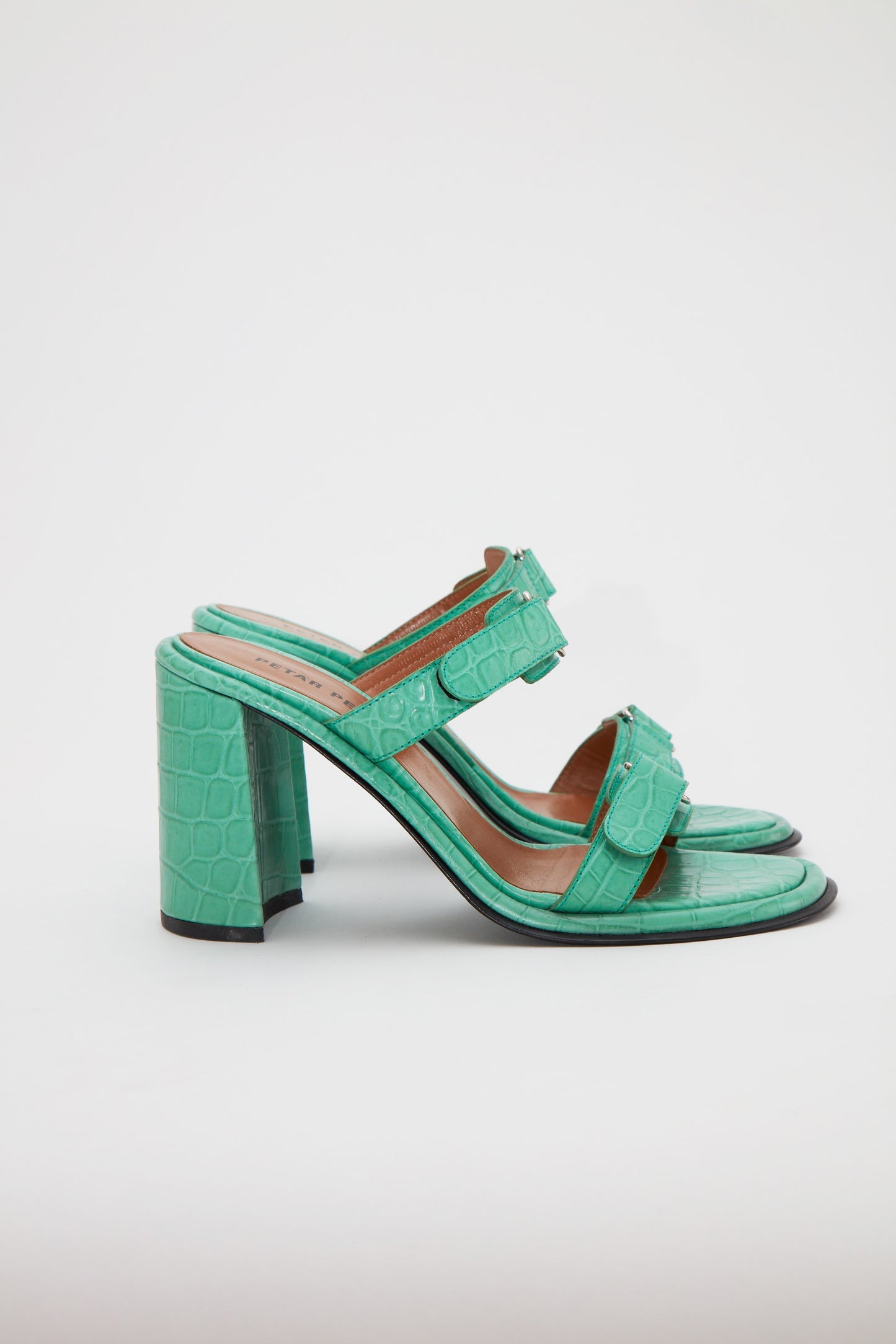 BLOCK HEEL STRAP MULES