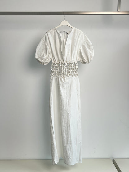 LATTICE WAIST SHIRT DRESS